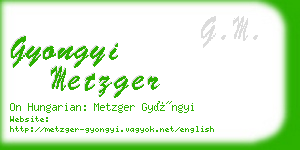 gyongyi metzger business card